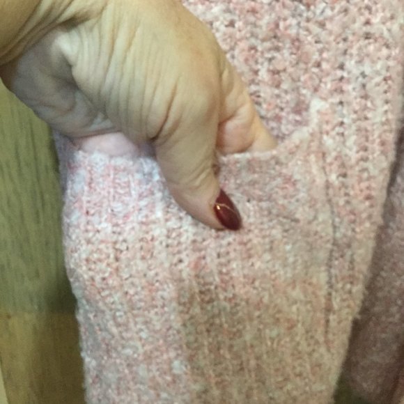 BB Dakota open front longline open front cardigan pink and white mixed knit - Picture 4 of 5